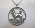 Akita Pendant Framed SS